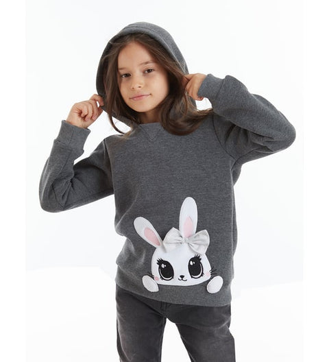 Deno Kids  Girl's Dark Grey  Hoodie | Deno Kids  in Lebanon