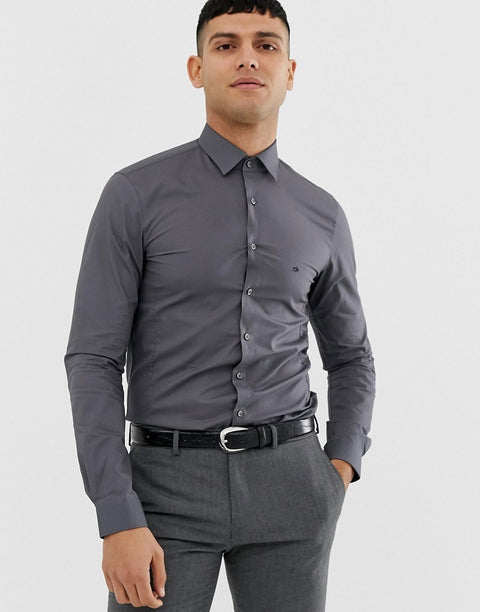 Calvin Klein Men's Gray Shirt AMF1663 shr