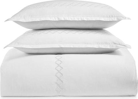 Sky White King Embroidered Percale Duvet Cover Set |Sky In Lebanon