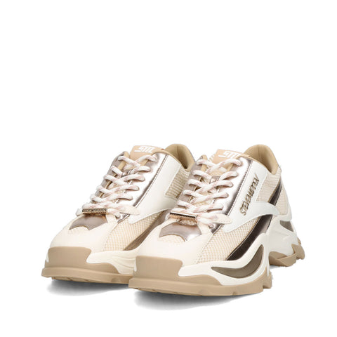 Steve Madden Women's Cream & Rose Gold Synthetic Zoomz Sneakers |Steve Madden In Lebanon
