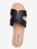 Steve Madden Women's Black Leather Zarnia - Flat Slippers | Steve Madden In Lebanon