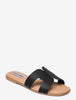Steve Madden Women's Black Leather Zarnia - Flat Slippers | Steve Madden In Lebanon
