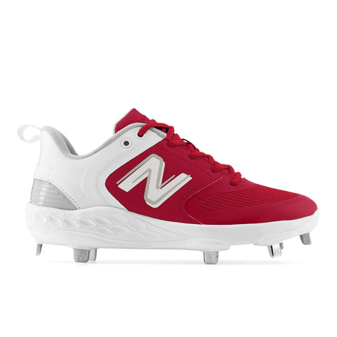 New Balance Boy's Red & White Fresh Foam X Velo v3 Metal Cleat Baseball Sneaker | New Balance In Lebanon