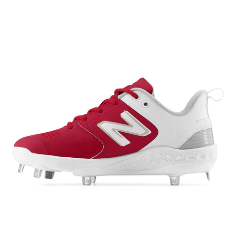 New Balance Boy's Red & White Fresh Foam X Velo v3 Metal Cleat Baseball Sneaker | New Balance In Lebanon