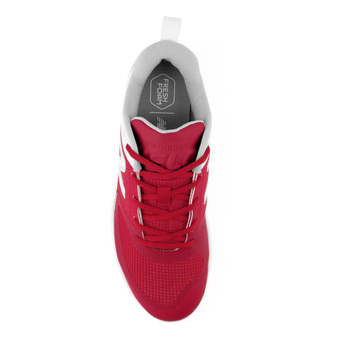 New Balance Boy's Red & White Fresh Foam X Velo v3 Metal Cleat Baseball Sneaker | New Balance In Lebanon