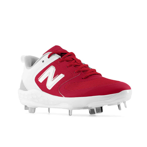 New Balance Boy's Red & White Fresh Foam X Velo v3 Metal Cleat Baseball Sneaker | New Balance In Lebanon