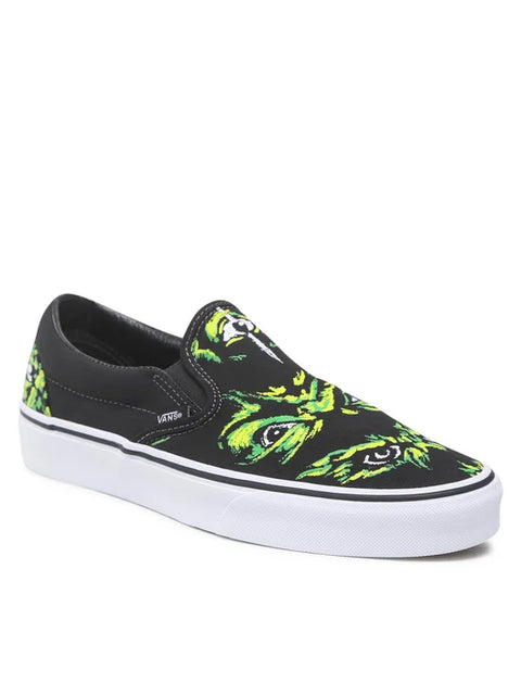 Vans Men's Black & Green Classic Slip-On Fabric Loafers | Vans In Lebanon