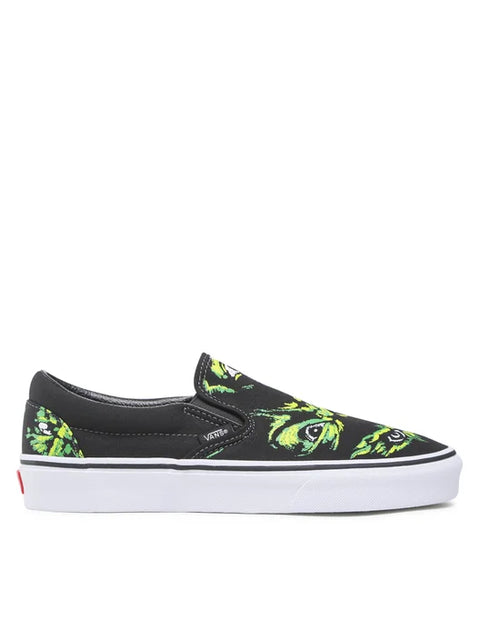Vans Men's Black & Green Classic Slip-On Fabric Loafers | Vans In Lebanon