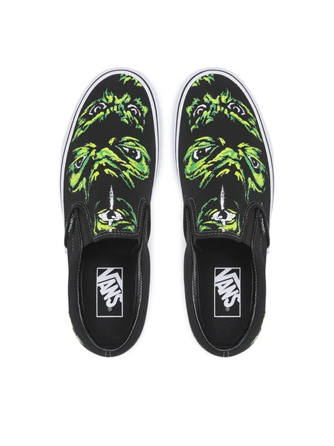 Vans Men's Black & Green Classic Slip-On Fabric Loafers | Vans In Lebanon