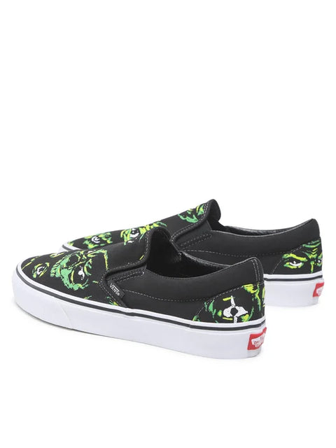 Vans Men's Black & Green Classic Slip-On Fabric Loafers | Vans In Lebanon