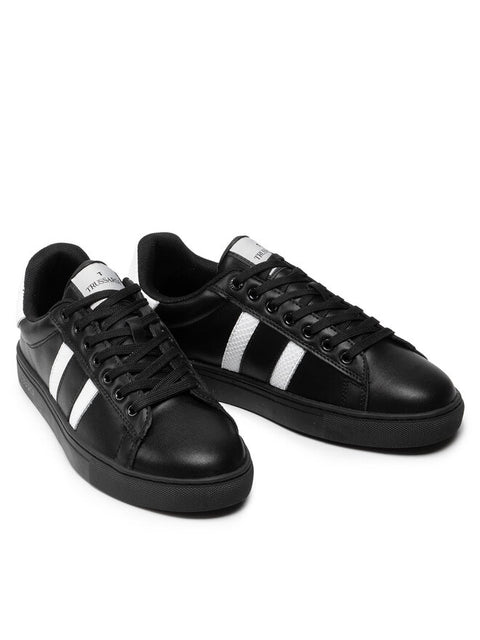 Trussardi Men's Black&White Leather Sneakers |Trussardi in Lebanon