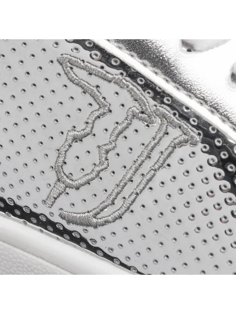Trussardi Jeans Women's Silver Logo Ecoleather Sneakers |Trussardi Jeans In Lebanon