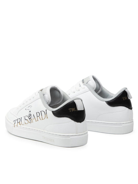 Trussardi Women's White & Black Cleo Sneakers | Trussardi in Lebanon