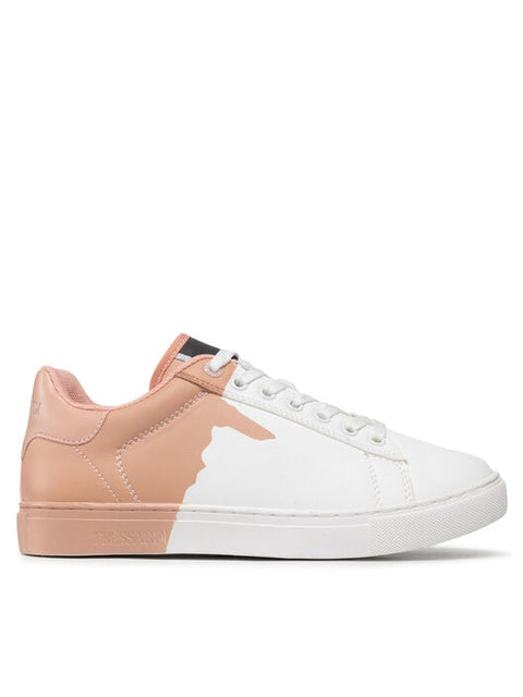 Trussardi Women's White-Rose Derek Sneakers | Trussardi in Lebanon