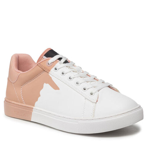 Trussardi Women's White-Rose Derek Sneakers | Trussardi in Lebanon