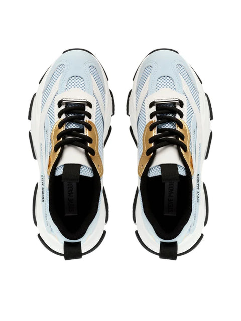 Steve Madden Women's Light Blue & Gold Possession-E Sneakers | Steve Madden In Lebanon