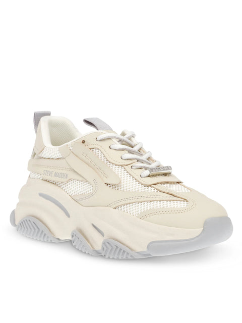 Steve Madden Women's Bone & Blue Possession-E Sneakers | Steve Madden In Lebanon
