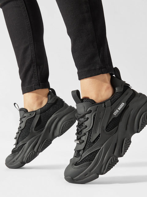 Steve Madden Women's Black Possession-E Sneakers | Steve Madden In Lebanon