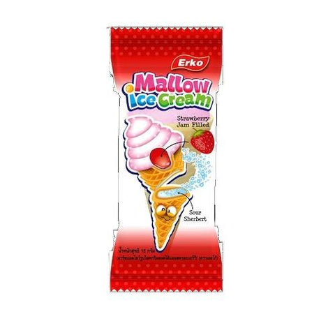 Erko Mallow Ice Cream Strawberry Jam Filled 15g