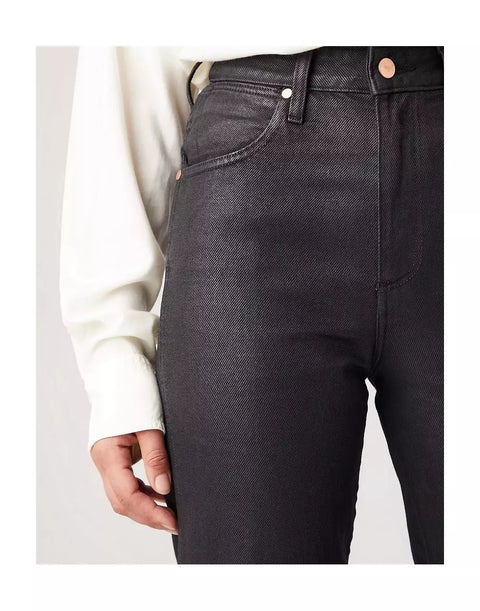 Wrangler Women's Coated Black Barrel Jeans | Wrangler In Lebanon
