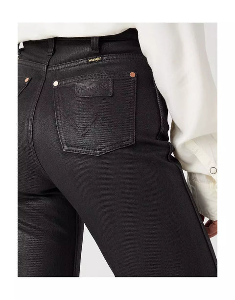 Wrangler Women's Coated Black Barrel Jeans | Wrangler In Lebanon