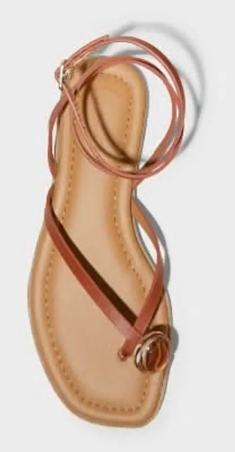 Universal Thread Women's Tan Elizabeth Ankle Strap Sandals With Memory Foam Insole | Universal Thread In Lebanon