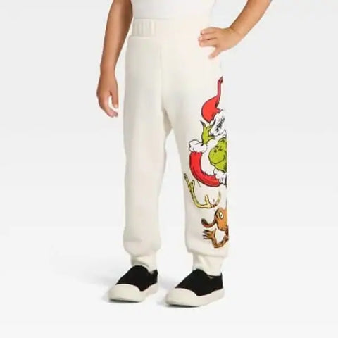The Grinch Boy's White Christmas Fleece Sweatshirt & Jogger Set | The Grinch In Lebanon