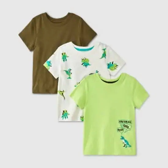 Cat & Jack Boy's Multicolor 3 Pack Cotton Sleeveless Dino T-Shirt | Cat & Jack In Lebanon