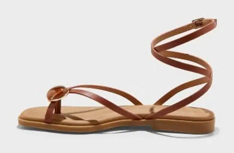 Universal Thread Women's Tan Elizabeth Ankle Strap Sandals With Memory Foam Insole | Universal Thread In Lebanon