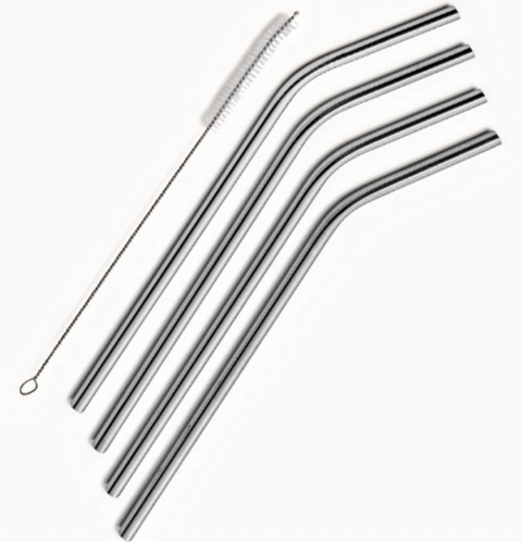 Vivess Stainless Steel Drinking Straws 4pcs + Brush | Vivess In Lebanon