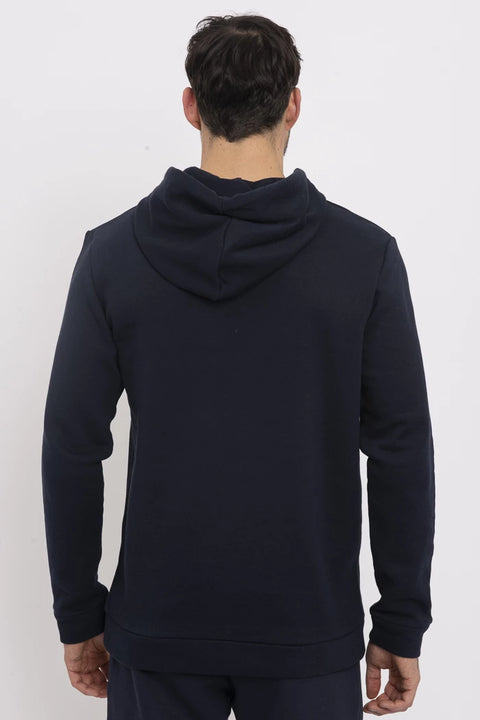 Jack & Jones Men's Navy Logo Printed Long Sleeve Hoodie |Jack & Jones In Lebanon
