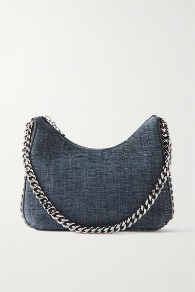 Stella Mccartney Women's Blue Denim Zip Mini Shoulder bag | Stella Mccartney In Lebanon