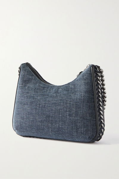 Stella Mccartney Women's Blue Denim Zip Mini Shoulder bag | Stella Mccartney In Lebanon