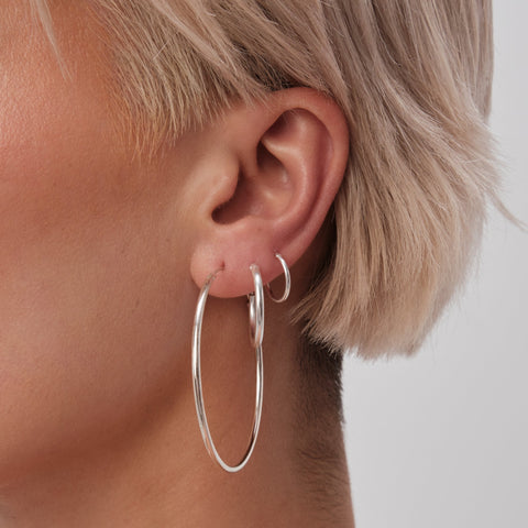 Kenneth Cole Women's Silver Hoop Earrings | Kenneth Cole In Lebanon
