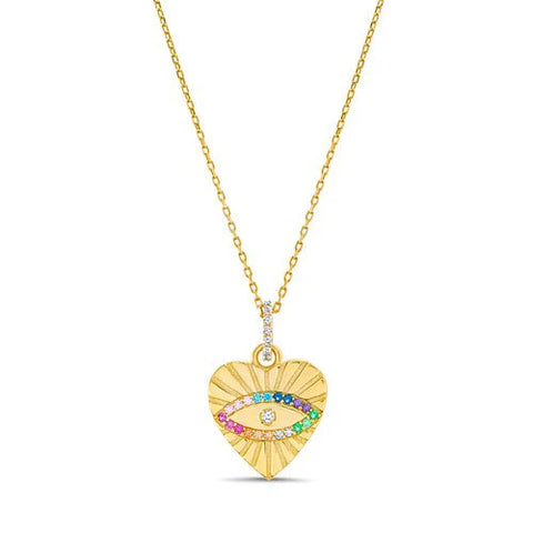 Giani Bernini Women's Sterling Silver CZ Heart Multi Color Evil Eye Necklace|Giani Bernini In Lebanon