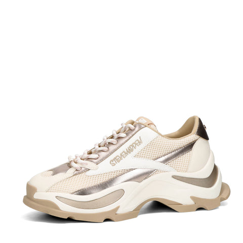 Steve Madden Women's Cream & Rose Gold Synthetic Zoomz Sneakers |Steve Madden In Lebanon