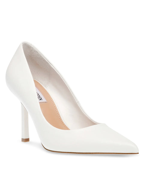 Steve Madden Women's White Leather Classie Heels | Steve Madden In Lebanon