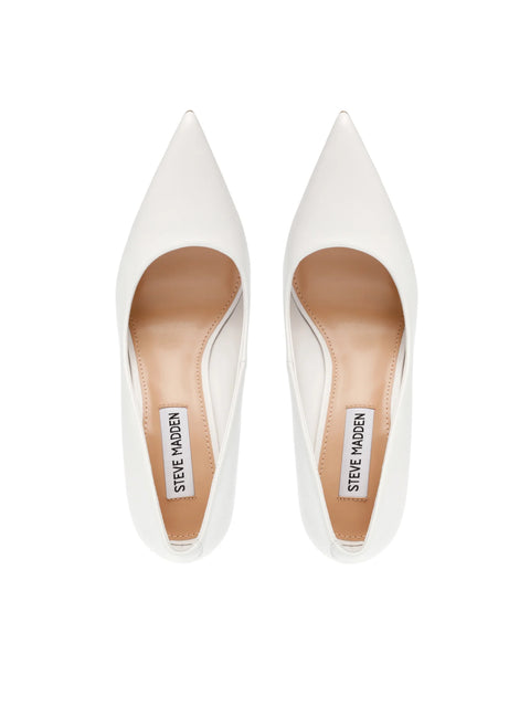 Steve Madden Women's White Leather Classie Heels | Steve Madden In Lebanon