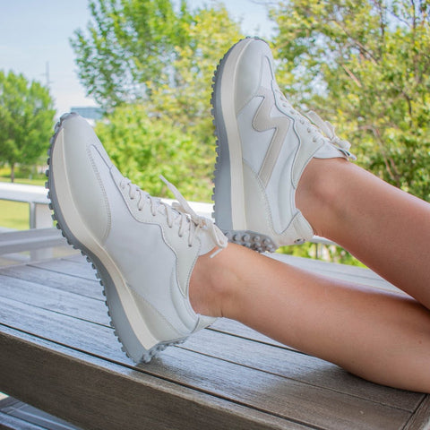 Steve Madden Women's White & Gray Campo Sneakers | Steve Madden In Lebanon