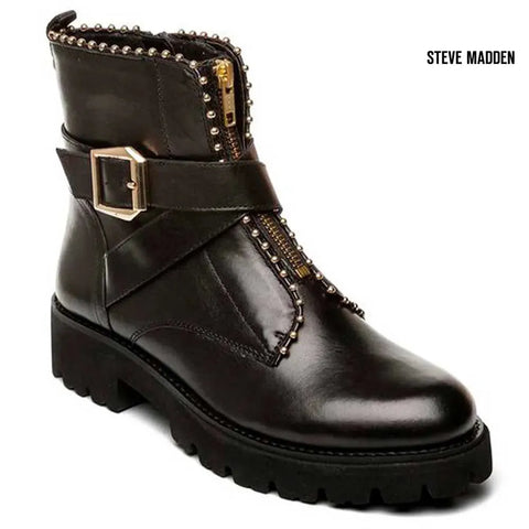 Steve Madden Women's Black Leather Jacky  Ankle Boots  |Steve Madden in Lebanon