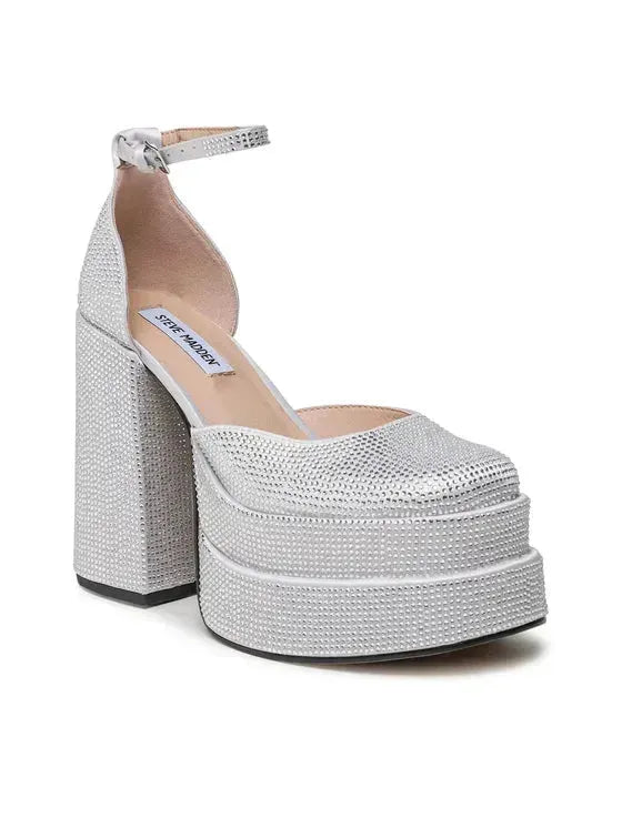 Steve Madden Women's Silver Charlize-R Heels | Steve Madden In Lebanon