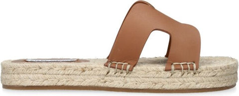 Steve Madden Women's Brown Leather Cheer Up Flat Slipper | Steve Madden In Lebanon
