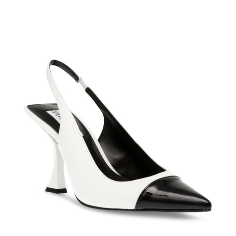 Steve Madden Women's Black & White Leather Niles Heels |Steve Madden In Lebanon