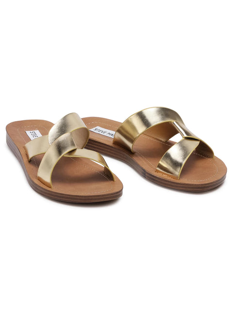 Steve Madden Women's Gold Realm Synthetic Slipper |Steve Madden In Lebanon