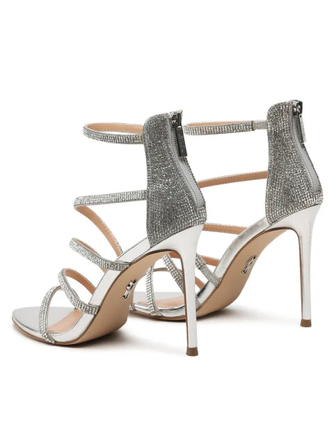 Steve Madden Women's Silver Rhinestone Be amish Heeled Sandal | Steve Madden In Lebanon