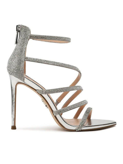 Steve Madden Women's Silver Rhinestone Be amish Heeled Sandal | Steve Madden In Lebanon