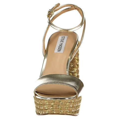 Steve Madden Women's Gold Synthetic Livid Heeled Sandals|Steve Madden In Lebanon