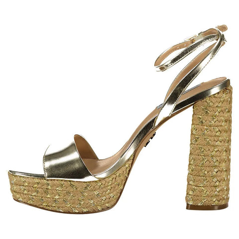Steve Madden Women's Gold Synthetic Livid Heeled Sandals|Steve Madden In Lebanon