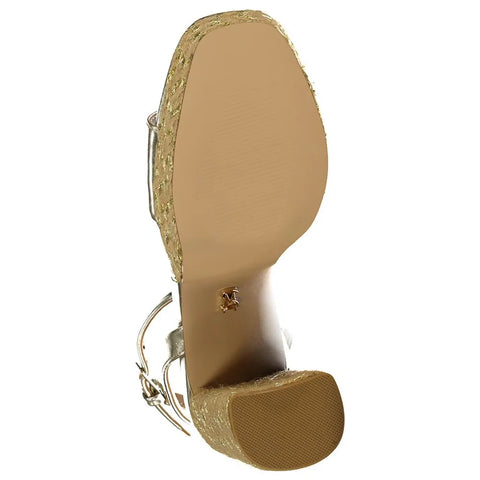 Steve Madden Women's Gold Synthetic Livid Heeled Sandals|Steve Madden In Lebanon