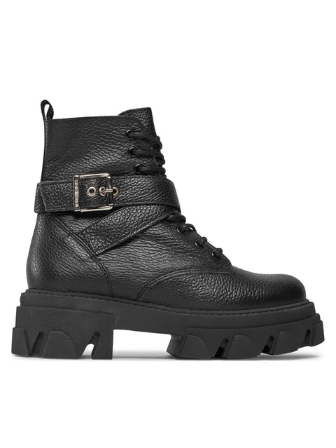 Steve Madden Women's Black Leather Scarponcini Boots | Steve Madden In Lebanon
